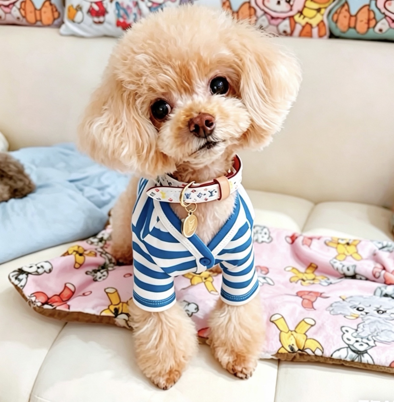 루이비통 도그 칼라 + 루이비통 도그 리스 - 멀티컬러