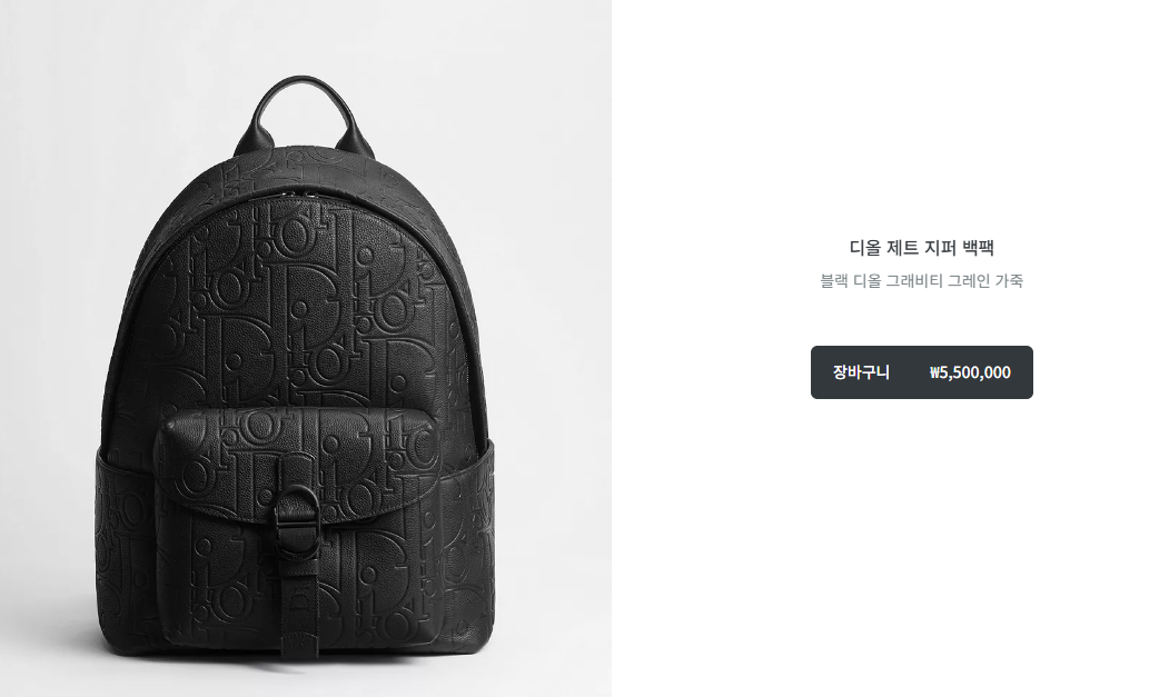 디올 제트 지퍼 백팩 가죽