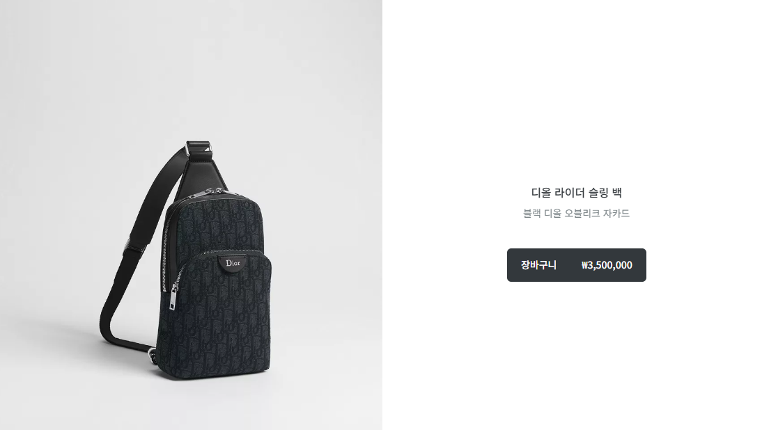디올 라이더 슬링 백 블랙