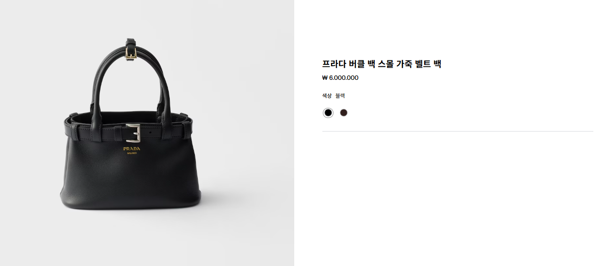 프라다 버클 백 스몰 가죽 벨트백 블랙