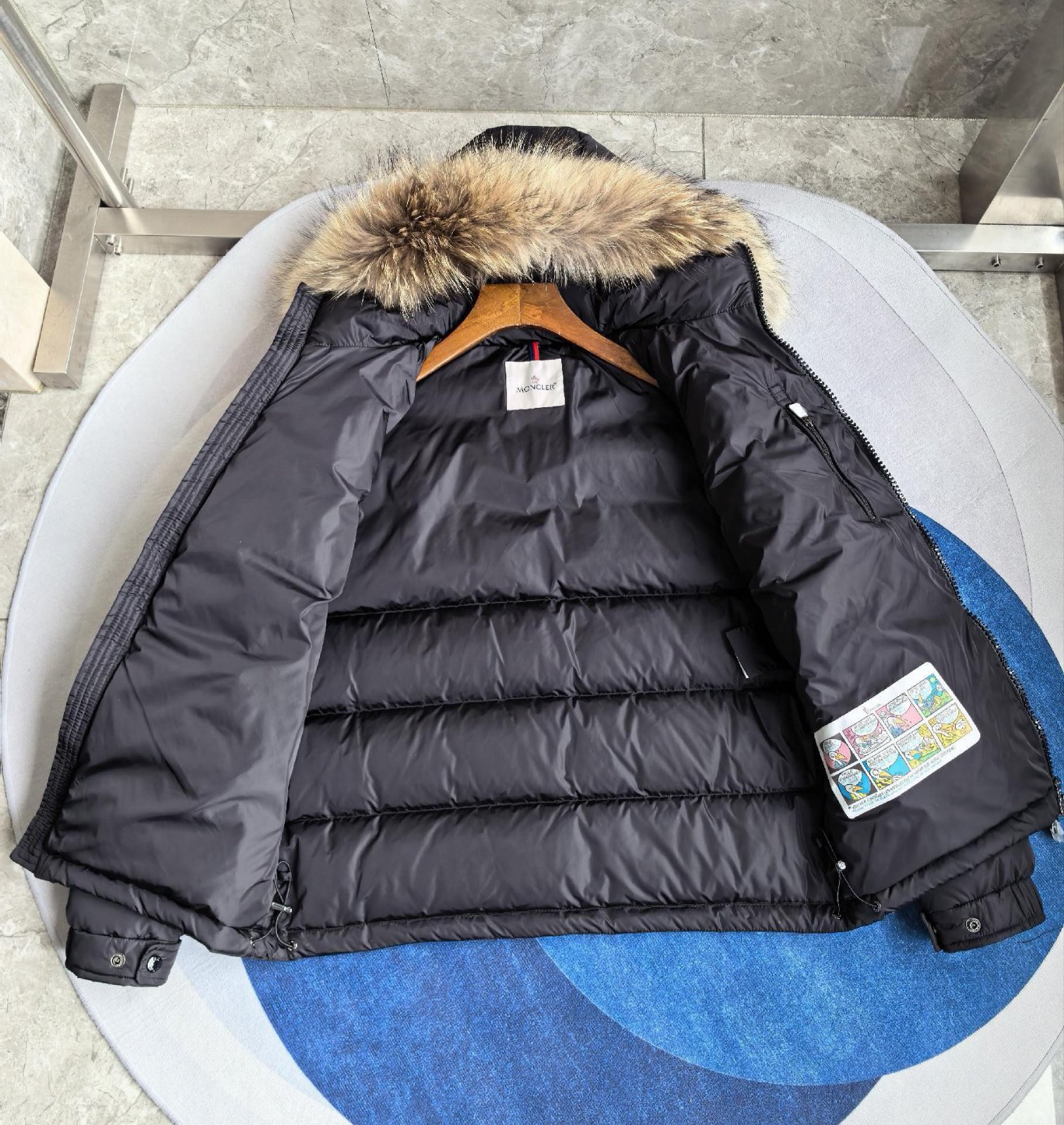 MONCLER Mayaf 후드 쇼트 다운 재킷 블랙