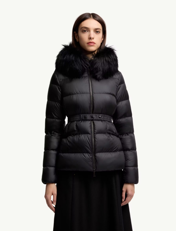MONCLER Boed 후드 시어링 트리밍 쇼트 다운 재킷