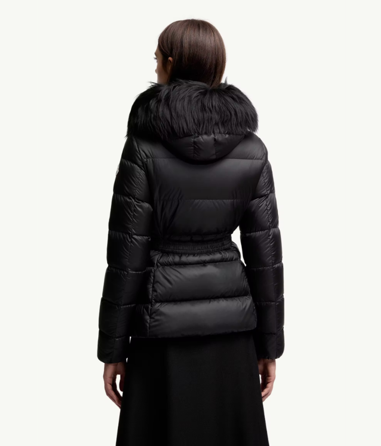 MONCLER Boed 후드 시어링 트리밍 쇼트 다운 재킷
